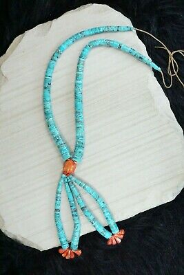 Turquoise & Spiny Oyster Necklace - Lupe Lovato