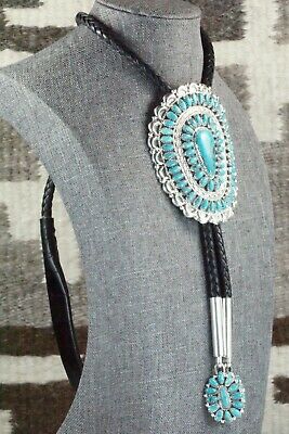 Turquoise & Sterling Silver Bolo Tie - Jazz Wilson - High Lonesome Trading
