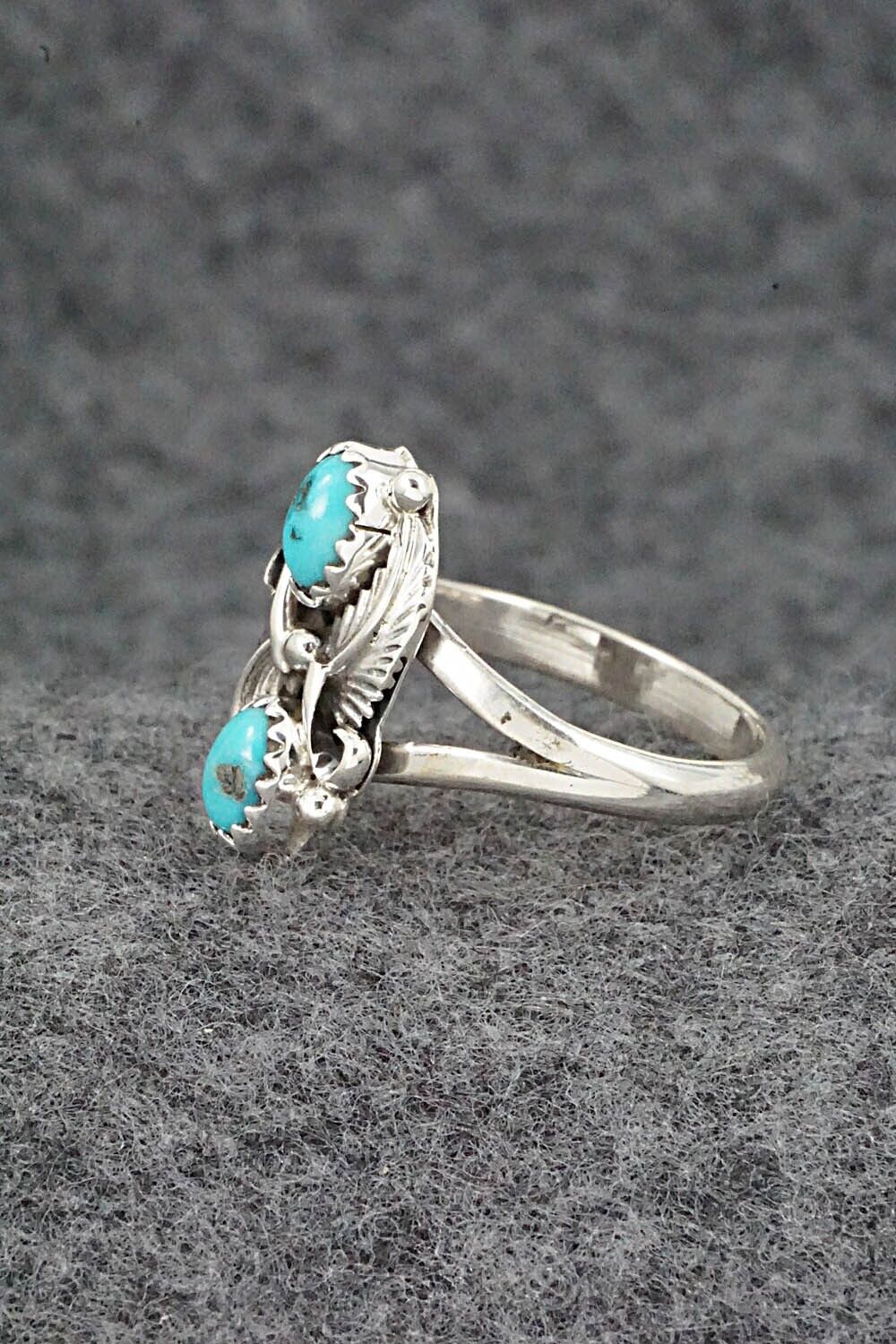 Turquoise & Sterling Silver Ring - William Begay - Size 8.25