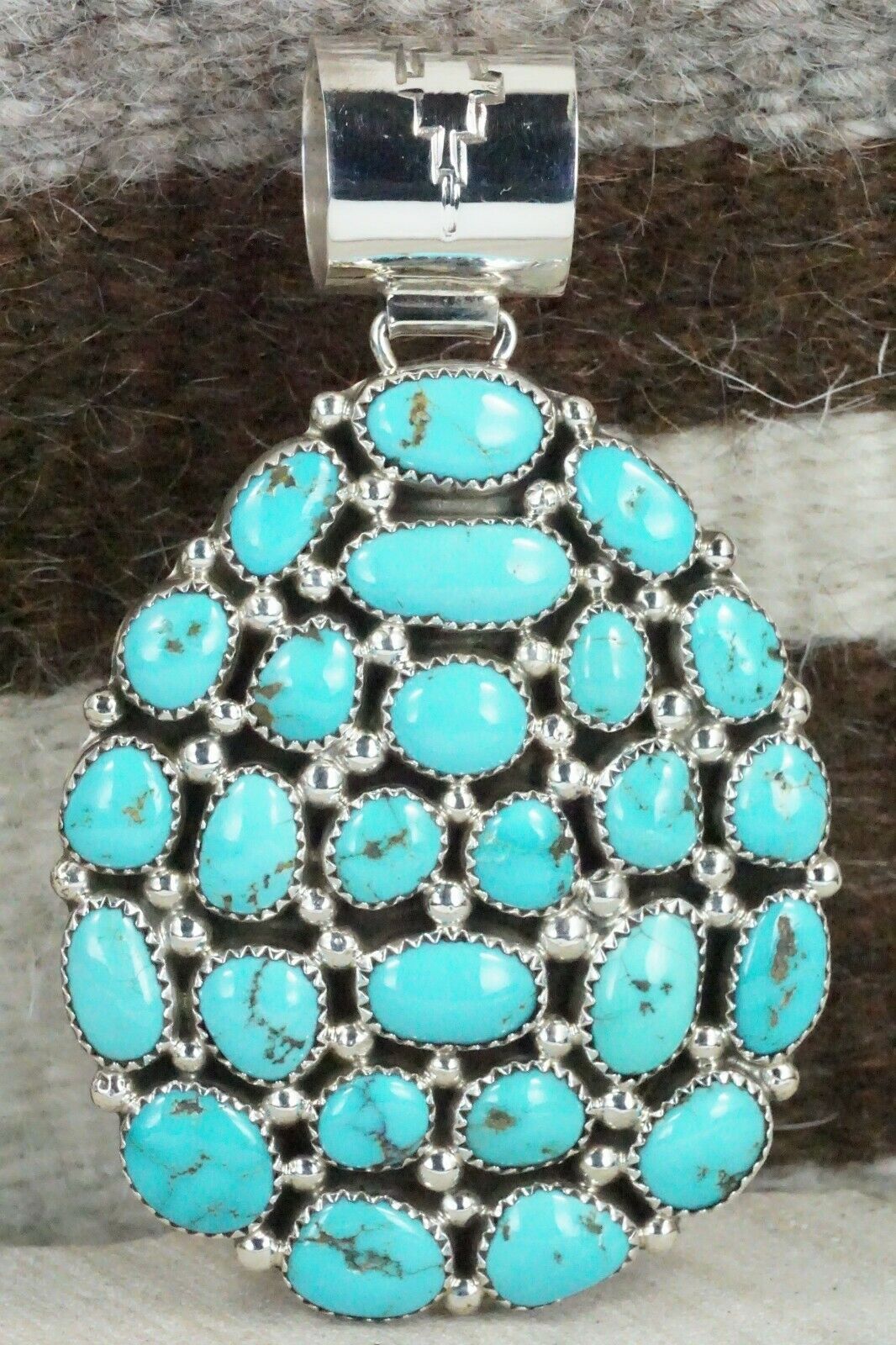 Turquoise and Sterling Silver Pendant - Marlene Haley