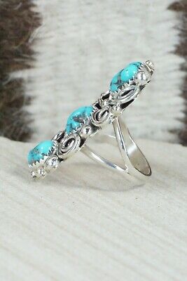 Turquoise & Sterling Silver Ring - Shirley Largo - Size 5.75