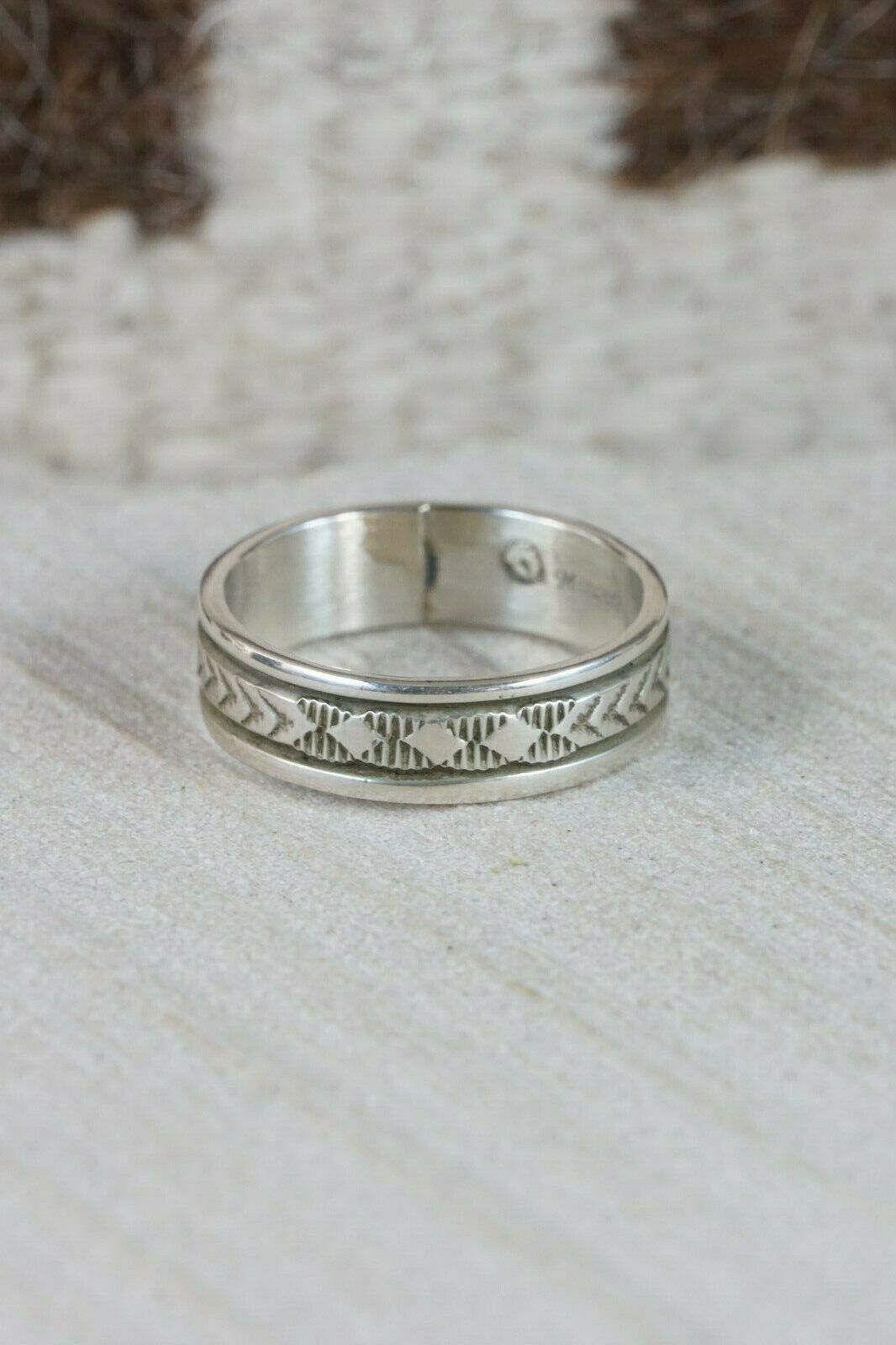 Navajo Sterling Silver Ring - Bruce Morgan - Size 11.75 - High Lonesome Trading