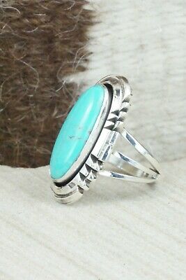 Turquoise & Sterling Silver Ring - Andrew Vandever - Size 7