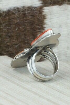 Spiny Oyster & Sterling Silver Ring - Betta Lee - Size 8