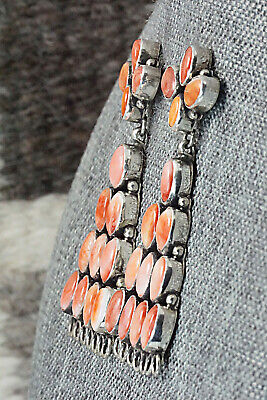 Spiny Oyster & Sterling Silver Earrings - Renelle Perry