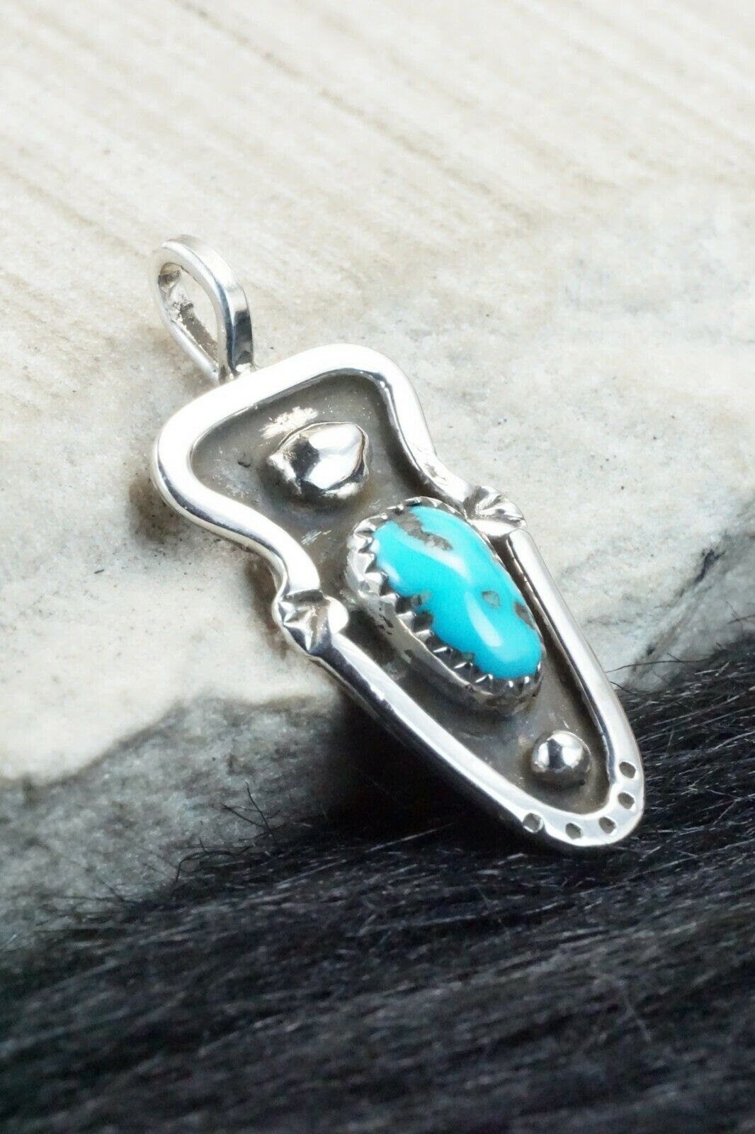 Turquoise & Sterling Silver Pendant - Priscilla Reeder
