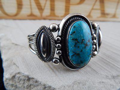 Navajo Turquoise & Sterling Silver Bracelet - Leon Martinez - High Lonesome Trading