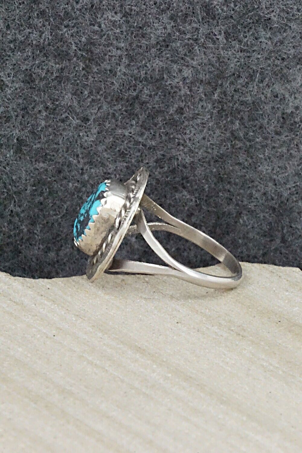 Turquoise & Sterling Silver Ring - Freda Martinez - Size 8