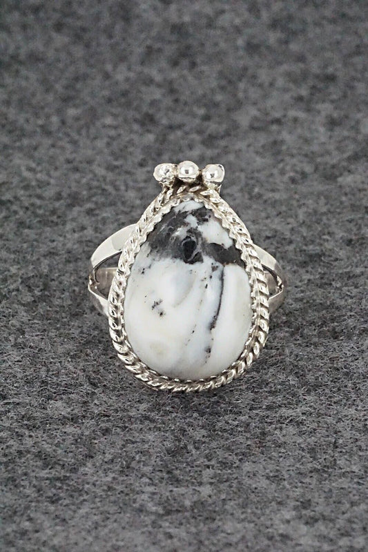 White Buffalo & Sterling Silver Ring - Robert Martinez - Size 7.5