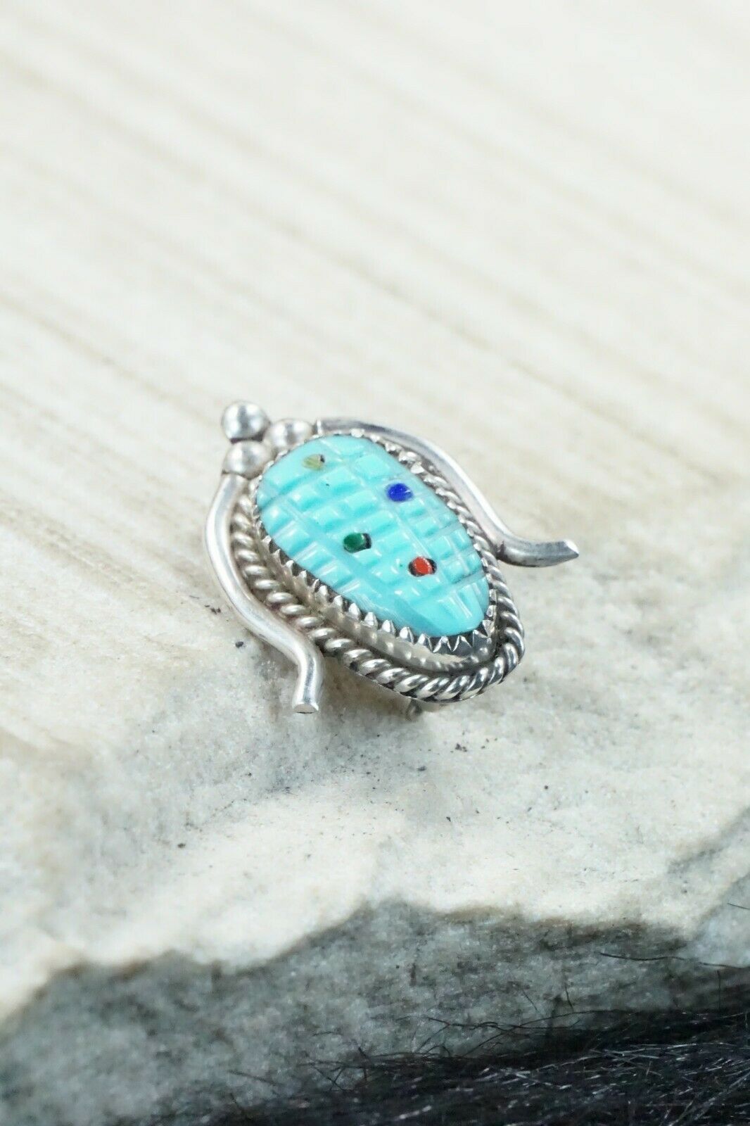 Turquoise & Sterling Silver Pendant/ Pin - Tracy Bowekaty