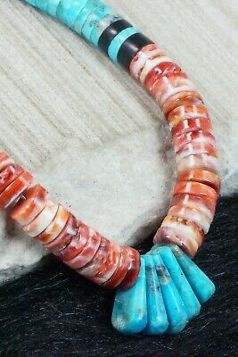 Spiny Oyster & Turquoise Necklace - Lupe Lovato