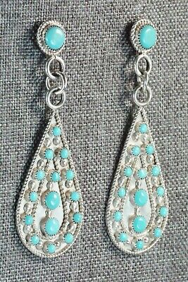 Turquoise & Sterling Silver Earrings and Pendant - Kenneth Hughte