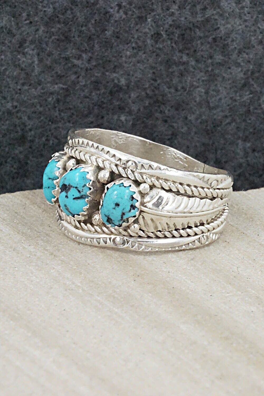 Turquoise and Sterling Silver Ring - Betty Begay - Size 12.5