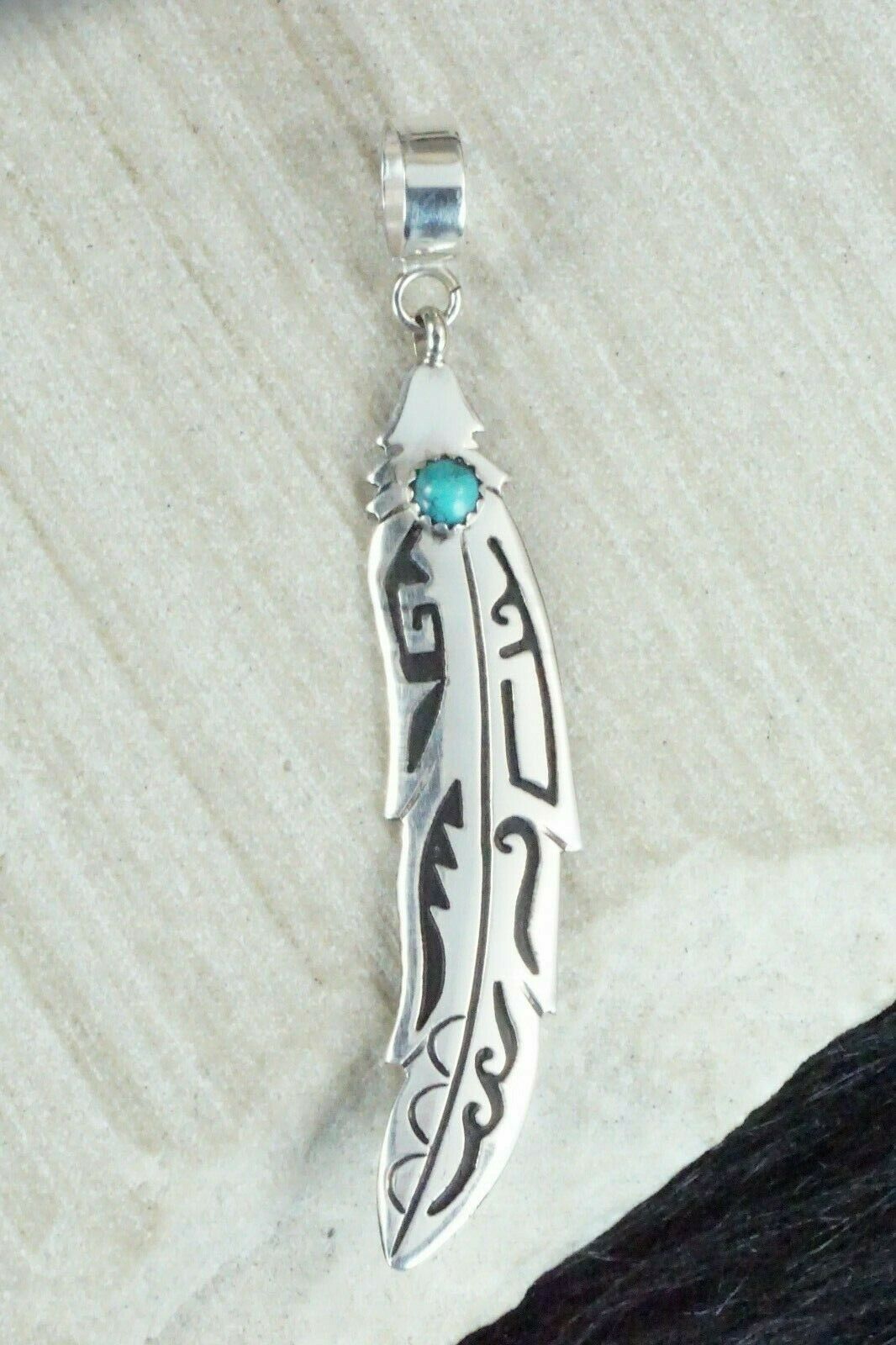 Turquoise & Sterling Silver Pendant - Richard Singer