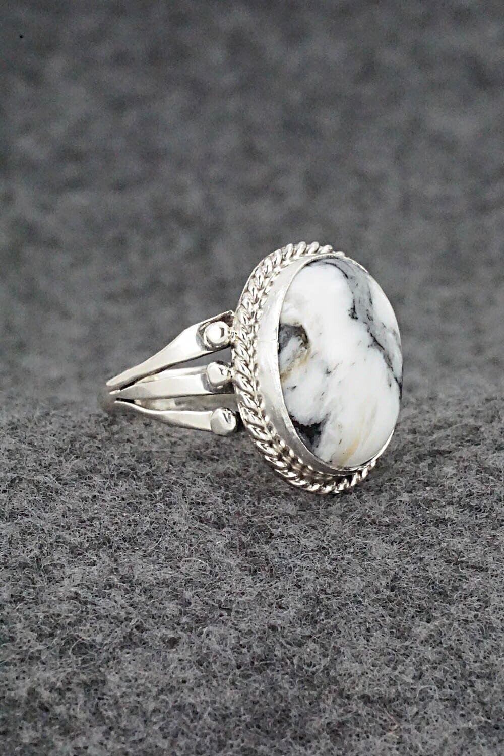 White Buffalo & Sterling Silver Ring - Grace Kenneth - Size 8