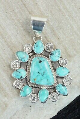 Turquoise and Sterling Silver Pendant - Ella Linkin