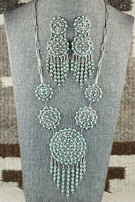 Turquoise & Sterling Silver Necklace and Earrings Set - Wayne Johnson