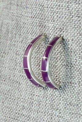 Spiny Oyster & Sterling Silver Earrings - Richard Edaakie