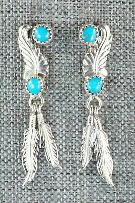 Turquoise and Sterling Silver Earrings - Adelarae Yazzie
