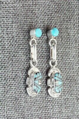 Multi Stone Inlay & Sterling Silver Earrings - Ernest Leekela
