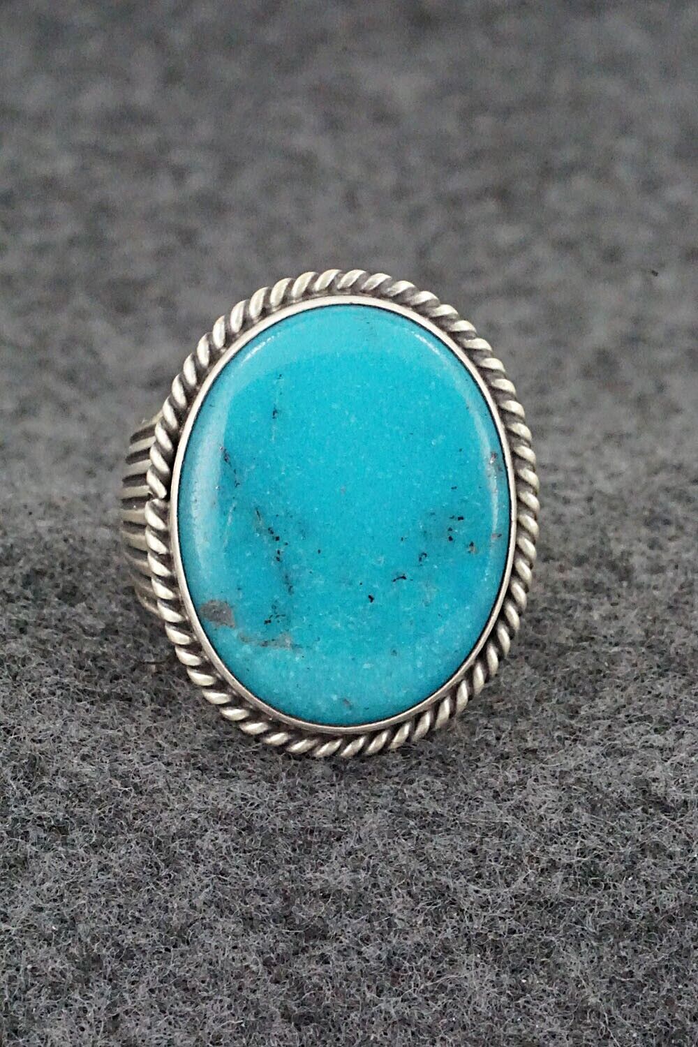 Turquoise & Sterling Silver Ring - Samuel Yellowhair - Size 7.75