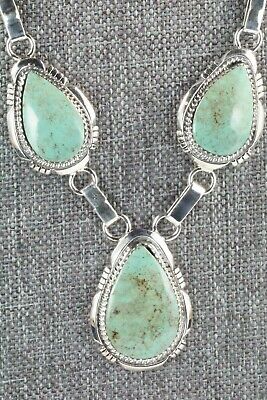 Turquoise & Sterling Silver Necklace and Earrings Set - Tom Lewis