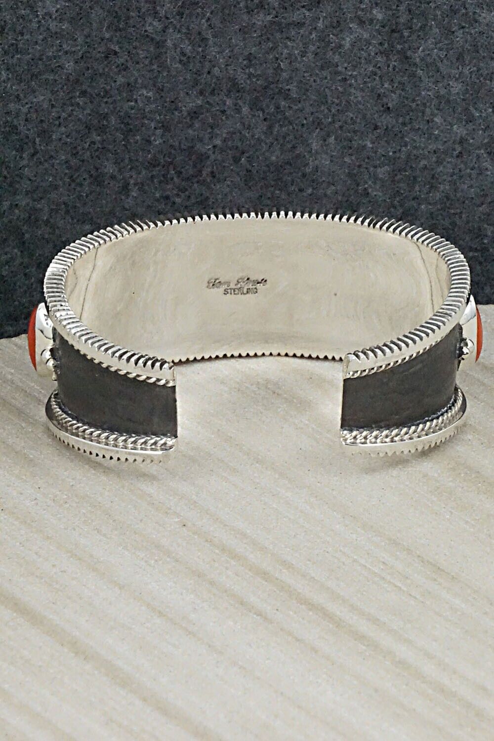 Coral & Sterling Silver Bracelet - Tom Lewis