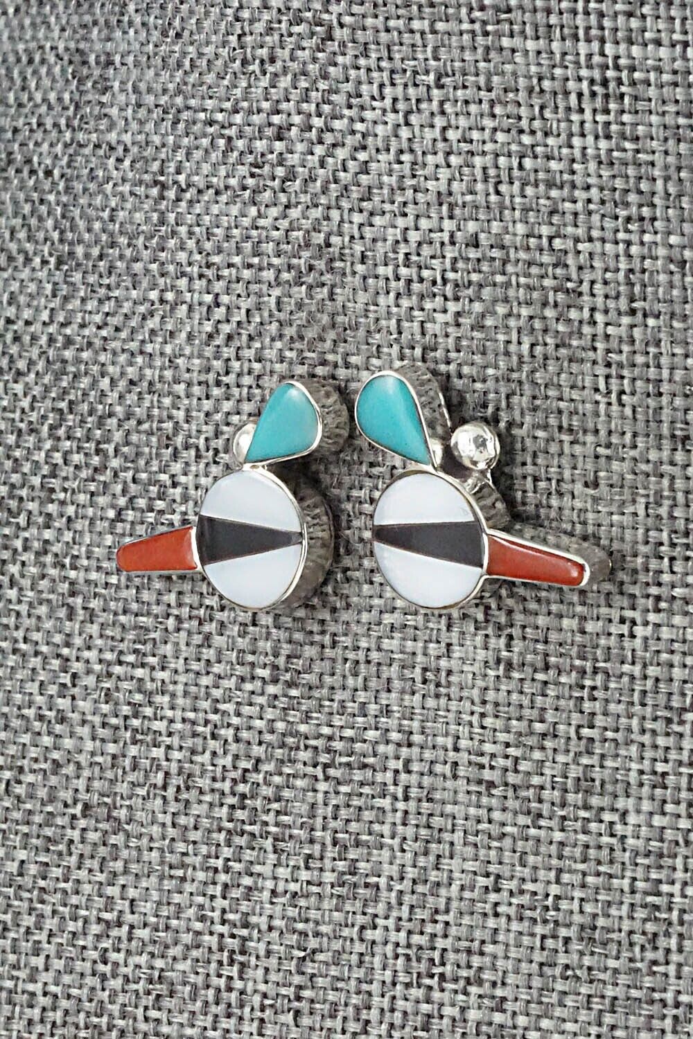 Multi Stone & Sterling Silver Earrings - Leavus Ahiyite