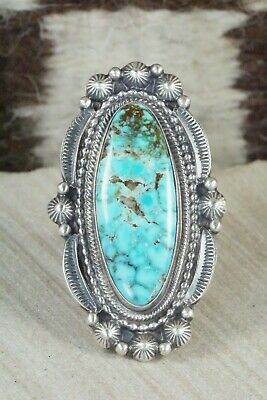 Turquoise & Sterling Silver Ring - Tom Lewis - Size 9.5