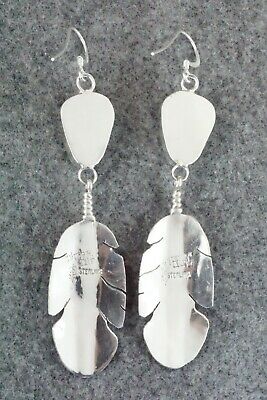 Turquoise & Sterling Silver Feather Earrings - Ben Begay