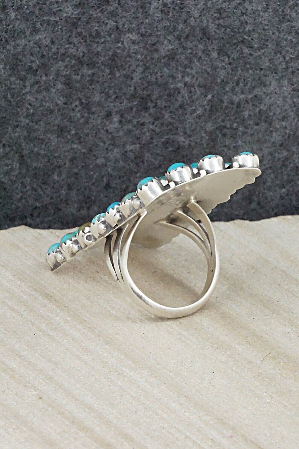 Turquoise & Sterling Silver Ring - Roberta Begay - Size 8