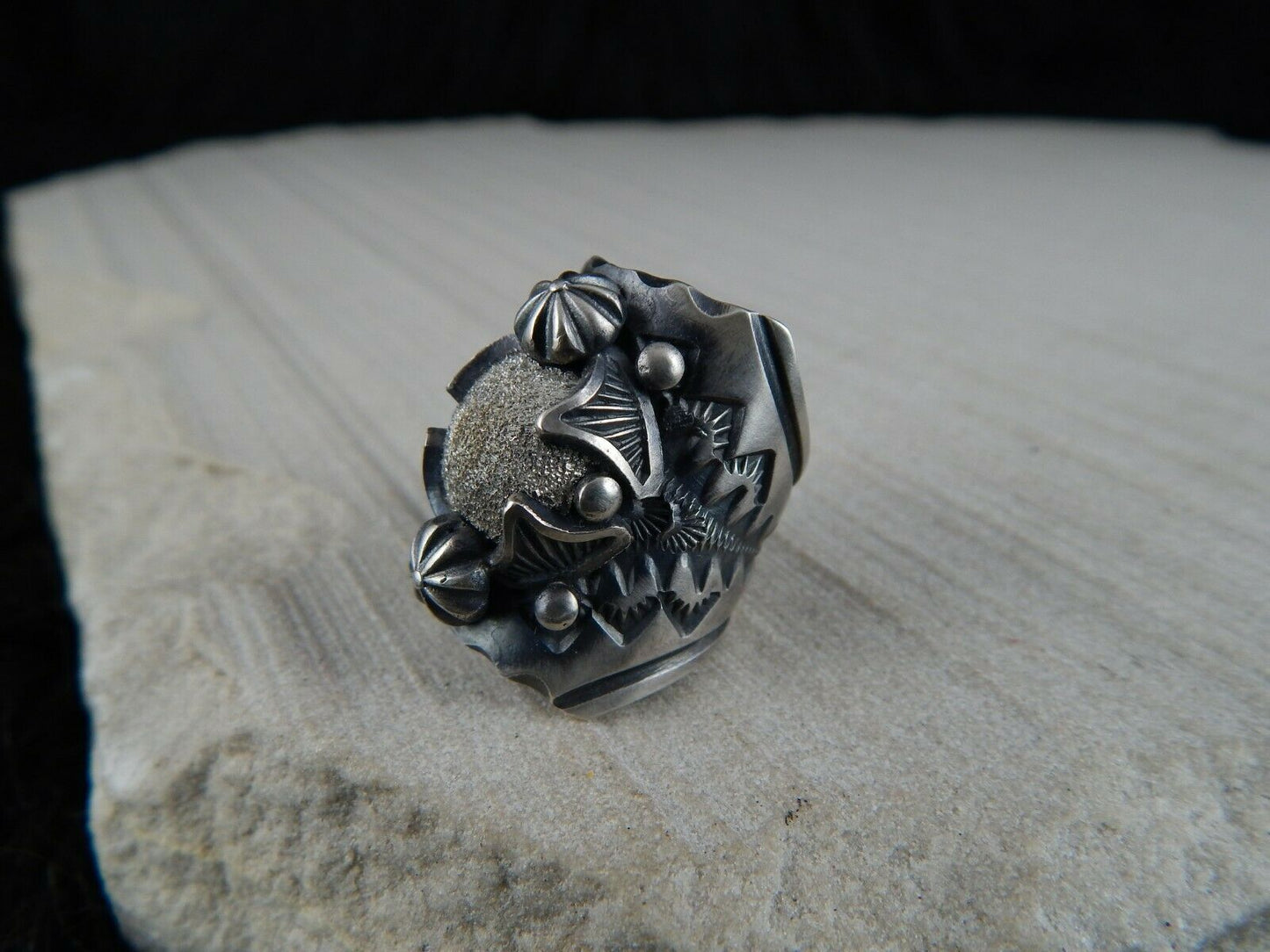 Navajo Sterling Silver Ring - Delbert Gordon - Native American - Size 7.5 - High Lonesome Trading
