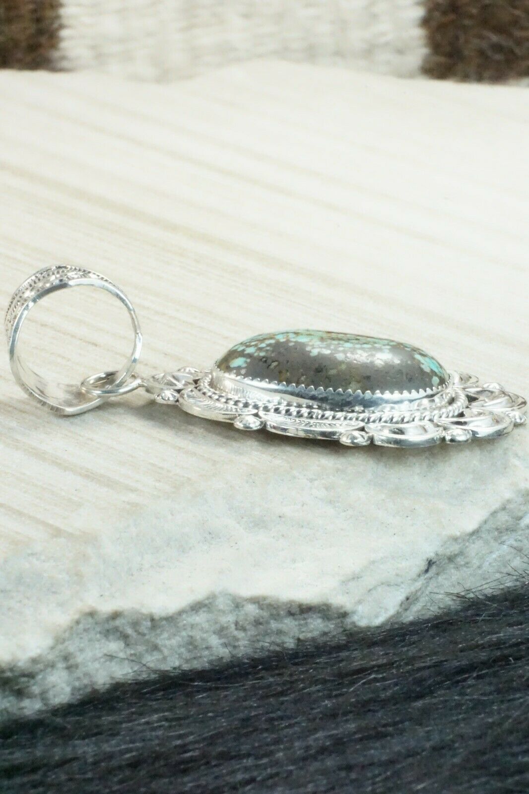 Turquoise & Sterling Silver Pendant - Harold Joe