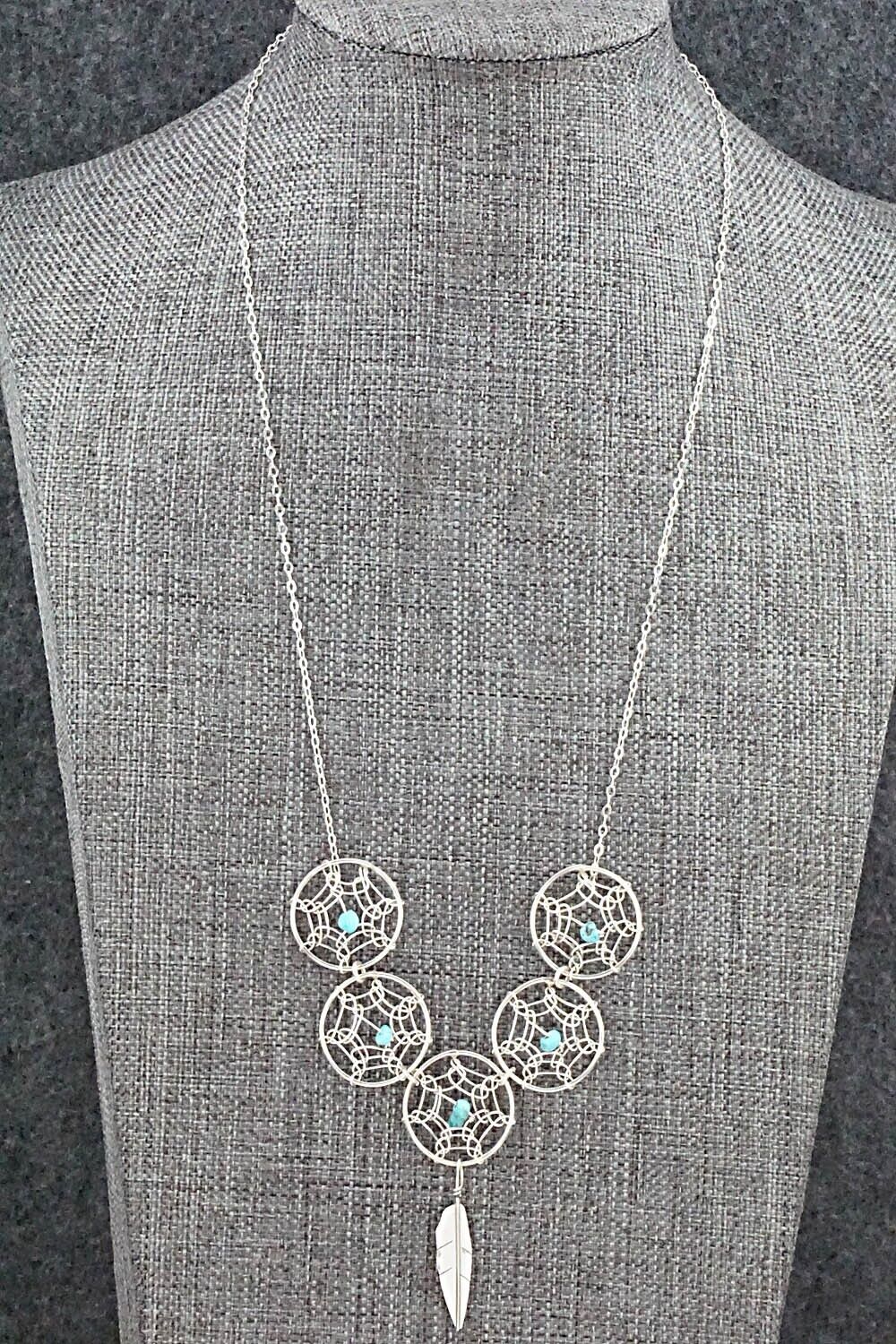 Turquoise & Sterling Silver Necklace - Lorenzo Arviso Jr.