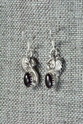 Onyx & Sterling Silver Earrings - Navajo