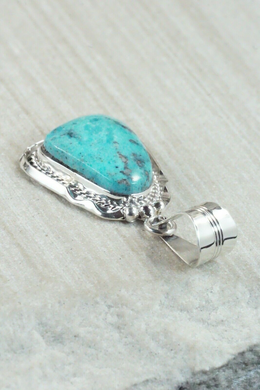 Turquoise & Sterling Silver Pendant - Samuel Yellowhair