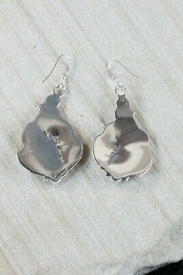Navajo Lapis and Sterling Silver Earrings - Darrell Morgan - High Lonesome Trading