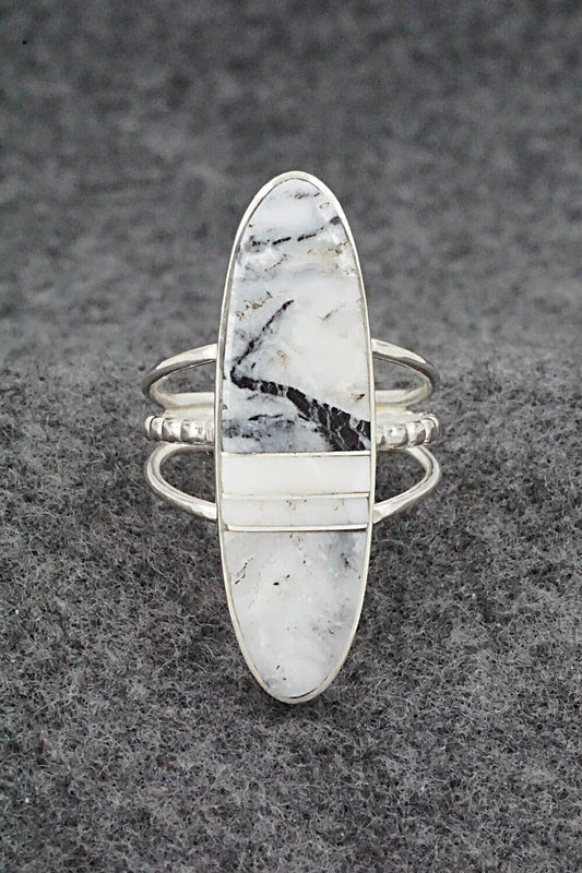 White Buffalo & Sterling Silver Ring - Harold Smith - Size 7