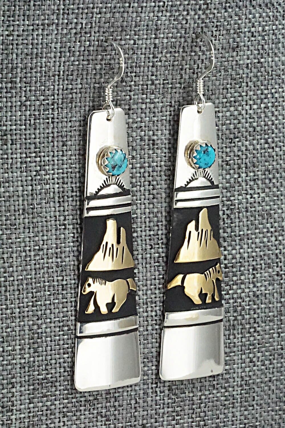 Turquoise & Sterling Silver Earrings - Rosita Singer