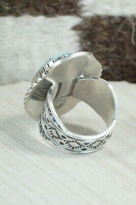 Turquoise & Sterling Silver Ring - Benny Ramon - Size 13