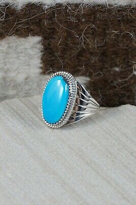 Navajo Turquoise and Sterling Silver Ring - Bobby Platero - Size 12.25