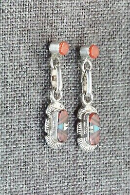 Multi Stone Inlay & Sterling Silver Earrings - Ernest Leekela