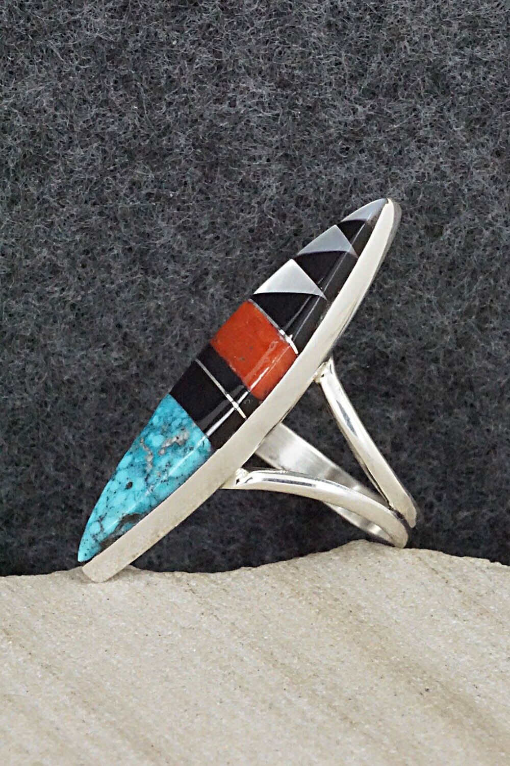 Multi Stone & Sterling Silver Ring - Cleo Kallestewa - Size 7.25