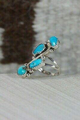 Navajo 4 Stone Turquoise and Sterling Silver Ring - Roberta Begay - 6.75 - High Lonesome Trading