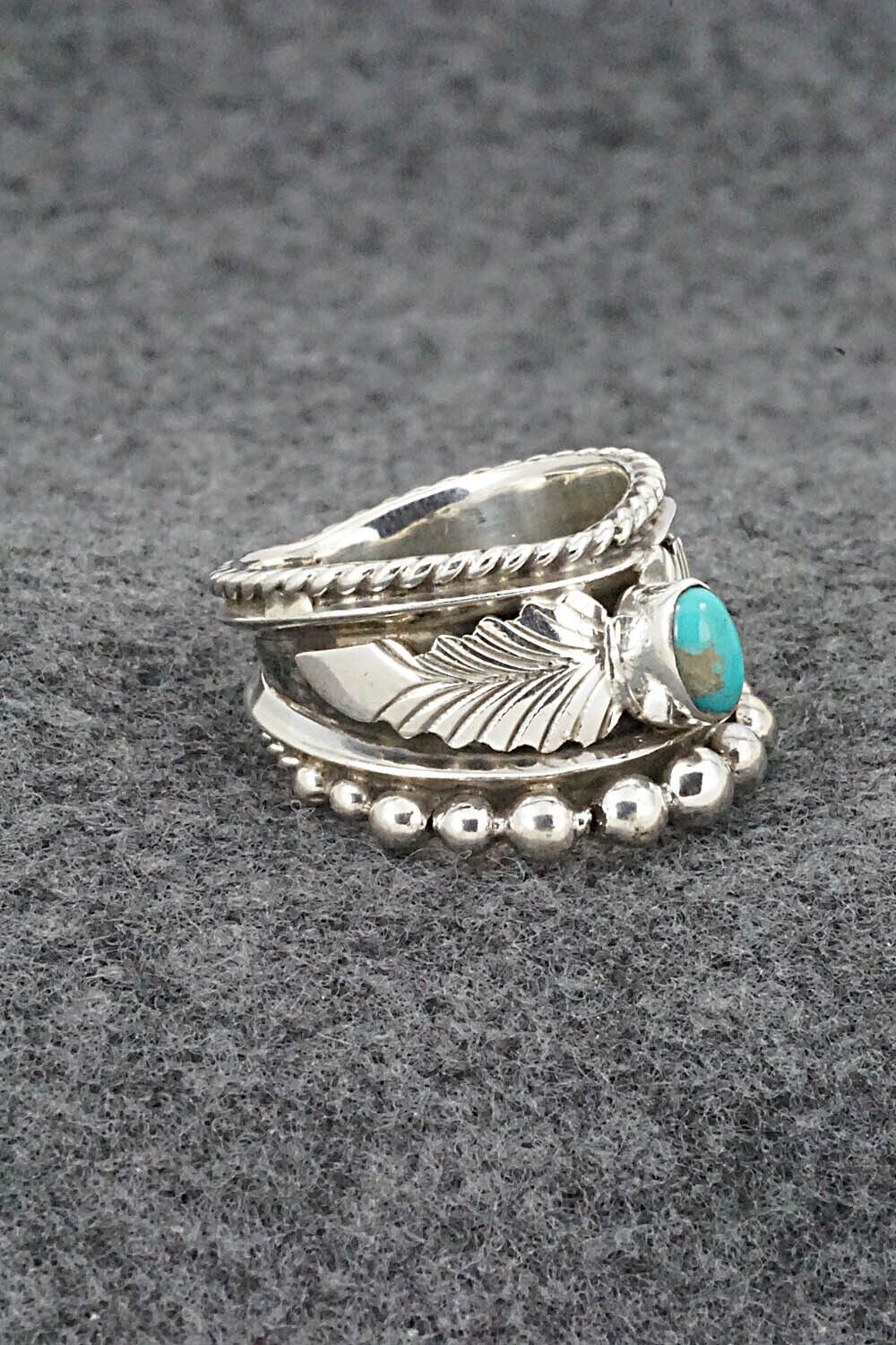 Turquoise & Sterling Silver Ring - Tom Lewis - Size 7.75
