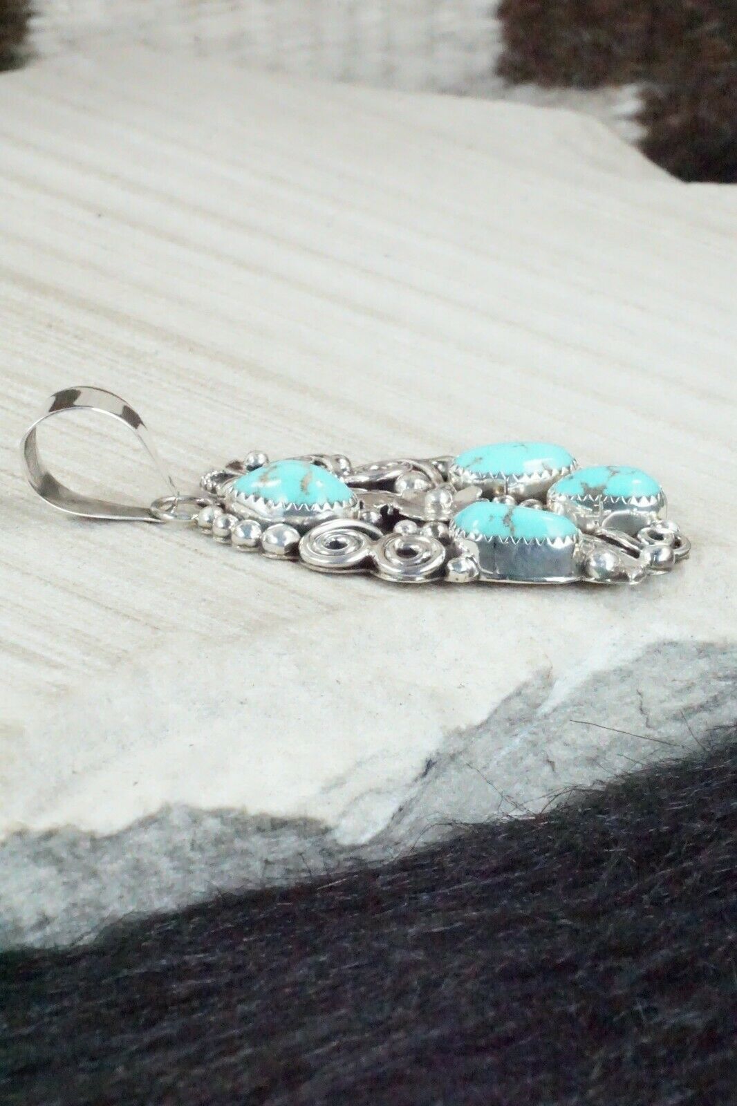 Turquoise & Sterling Silver Pendant - Shirley Largo