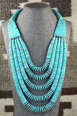 Turquoise & Sterling Silver Necklace - Lupe Lovato