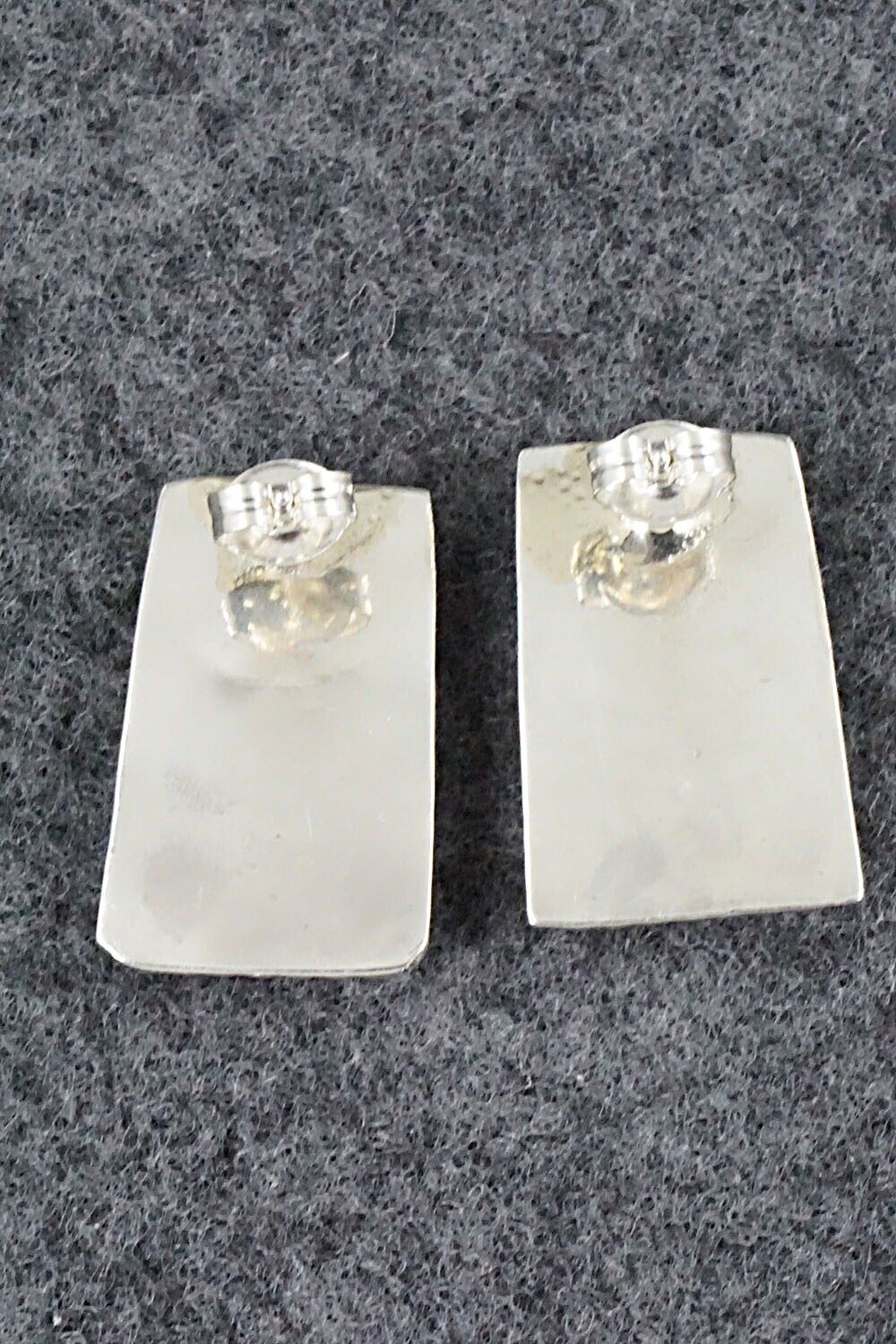 Turquoise & Sterling Silver Inlay Earrings - Karlena Seontewa