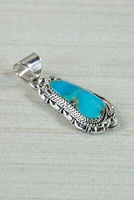Navajo Turquoise and Sterling Silver Pendant - Samuel Yellowhair