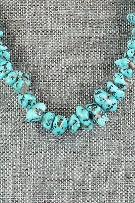 Turquoise and Sterling Silver Necklace - Navajo